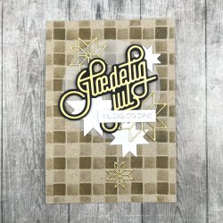 Dies/skre stencils, "Plaid baggrund" i A6 strrelse, Made With Love 63466