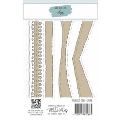 Dies/skre stencils, "Kanter" 15cm langer, 10 forskellige, Made With Love 63466