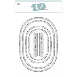 Dies/skre stencils, "Ovale baggrunde m/ujvne kanter" &amp; sm tekster, Made With Love 63469