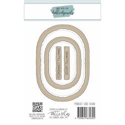 Dies/skre stencils, "Ovale baggrunde m/ujvne kanter" &amp; sm tekster, Made With Love 63469