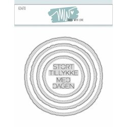 Dies/skre stencils, "Cirkel baggrunde m/ujvne kanter" &amp; sm tekster, Made With Love 63470