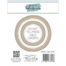 Dies/skre stencils, "Cirkel baggrunde m/ujvne kanter" &amp; sm tekster, Made With Love 63470