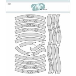 Dies/skre stencils, "Jule bannere" med mange tekster, Made With Love 63473