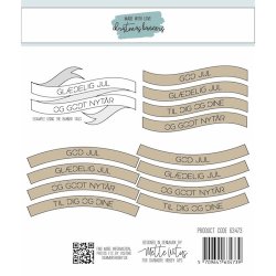 Dies/skre stencils, "Jule bannere" med mange tekster, Made With Love 63473