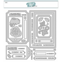 Dies/skre stencils, Stort Sketch-st no#14, Made With Love 63480