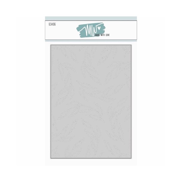 Dies/Sk�re stencils, Made With Love 63496; baggrundsdie med pr�gede blade