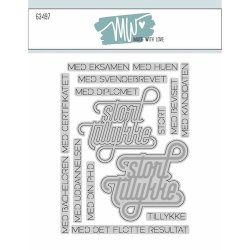 Dies/Sk�re stencils, Made With Love 63497; Tillykke tekster til f�rdig uddannede