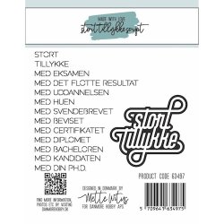 Dies/Sk�re stencils, Made With Love 63497; Tillykke tekster til f�rdig uddannede