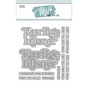 Dies/Sk�re stencils, Made With Love 63500; K�rlig Hilsen tekster