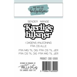 Dies/Sk�re stencils, Made With Love 63500; K�rlig Hilsen tekster