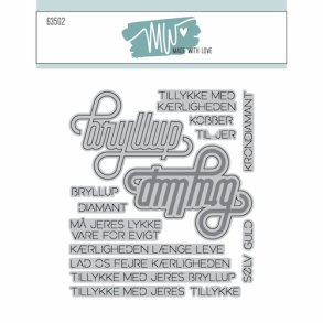 Dies/Sk�re stencils, Made With Love 63502; Bryllups tekster