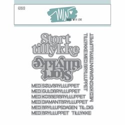 Dies/Sk�re stencils, Made With Love 63503; Stort tillykke &amp; bryllupstekster
