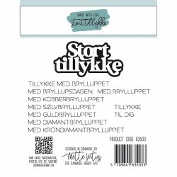 Dies/Sk�re stencils, Made With Love 63503; Stort tillykke &amp; bryllupstekster