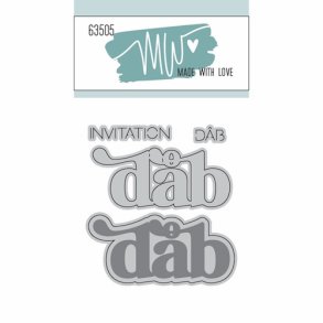 Dies/Sk�re stencils, Made With Love 63505; D�b, invitation