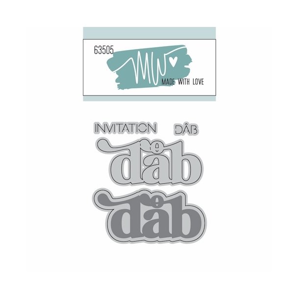 Dies/Sk�re stencils, Made With Love 63505; D�b, invitation