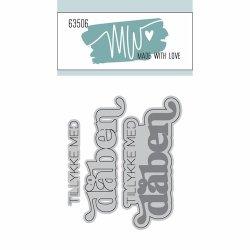 Dies/Sk�re stencils, Made With Love 63506; Tillykke med d�ben