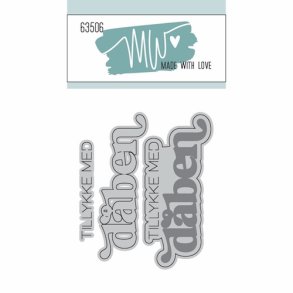 Dies/Sk�re stencils, Made With Love 63506; Tillykke med d�ben