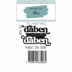 Dies/Sk�re stencils, Made With Love 63506; Tillykke med d�ben