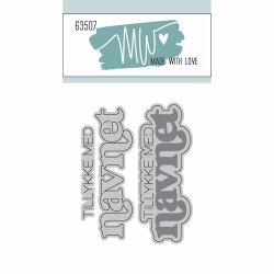 Dies/Sk�re stencils, Made With Love 63507; Tillykke med navnet