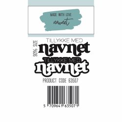 Dies/Sk�re stencils, Made With Love 63507; Tillykke med navnet
