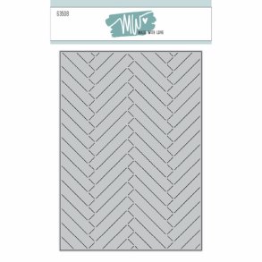 Dies/Sk�re stencils, Made With Love 63508; Herringbone background (sildebens m�nster)