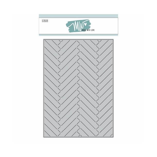 Dies/Sk�re stencils, Made With Love 63508; Herringbone background (sildebens m�nster)