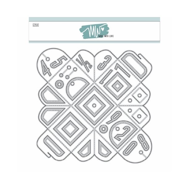Dies/Sk�re stencils, Made With Love 63510; No Glue Box