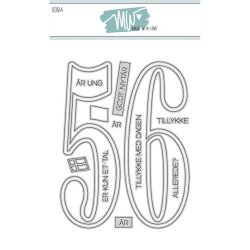 Dies/Sk�re stencils, Made With Love 63514; STORE tal ca. 12cm h�je, 5 (fem) &amp; 6 (seks og ni) &amp; en masse sm� tekster