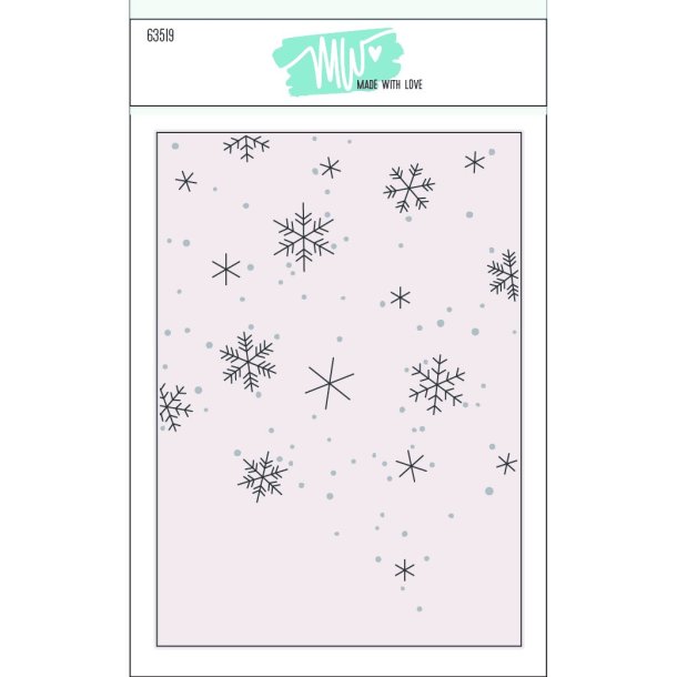 Dies/Sk�re stencils, Made With Love 63519; Snefnug baggrund