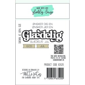 Dies/Sk�re stencils, Made With Love 63520; Gl�delig (i stor st�rrelse) og flere andre tekster