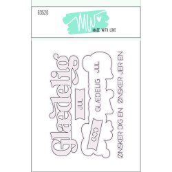 Dies/Sk�re stencils, Made With Love 63520; Gl�delig (i stor st�rrelse) og flere andre tekster