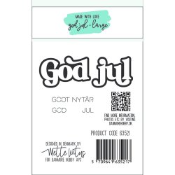 Dies/Sk�re stencils, Made With Love 63521; God Jul (i stor st�rrelse) og Godt Nyt�r