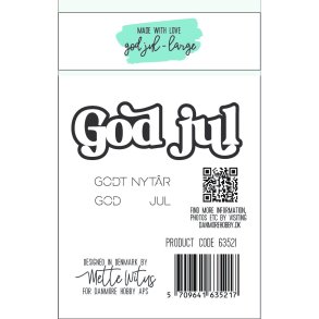 Dies/Sk�re stencils, Made With Love 63521; God Jul (i stor st�rrelse) og Godt Nyt�r