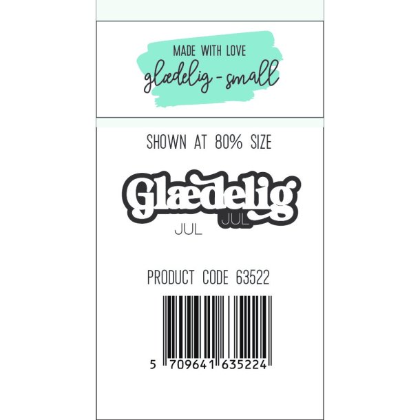 Dies/Sk�re stencils, Made With Love 63522; Gl�delig jul (i lille st�rrelse)