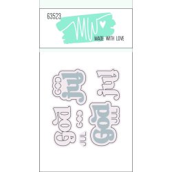 Dies/Sk�re stencils, Made With Love 63523; God jul (i lille st�rrelse)