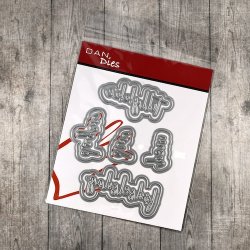 Dies/skre stencils, Dan-Dies 7900, "Tillykke med dagen / din fdselsdag"