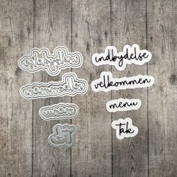 Dies/skre stencils, Dan-Dies 7901, "Indbydelse / velkommen / menu / tak"