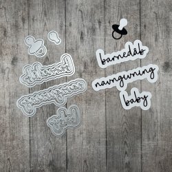 Dies/skre stencils, Dan-Dies 7903, "baby, navngivning, barnedb"