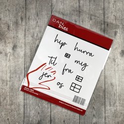 Dies/skre stencils, Dan-Dies 7904, "hip-hurra-til-fra-mig-jer-og"