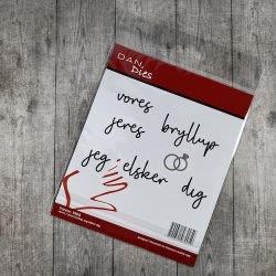 Dies/skre stencils, Dan-Dies 7905, "Bryllups-tekster"