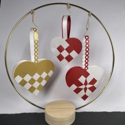 Die/skre stencil, Dan-Dies 79310; Lille flettet julehjerte - klassisk