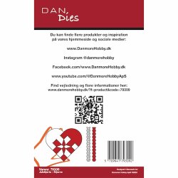 Die/skre stencil, Dan-Dies 79309; Flettet julehjerte - med stjerne i midten