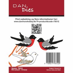Die/skre stencil, Dan-Dies 79312; Mini julepynt - fugl