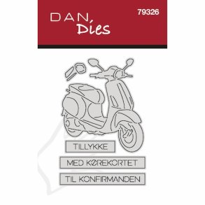 Die/sk�re stencil, Dan-Dies 79326; Scooter & tekster