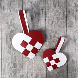 Die/skre stencil, Dan-Dies 79356; Flettet julehjerte - klassiske tern