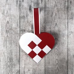 Die/skre stencil, Dan-Dies 79356; Flettet julehjerte - klassiske tern