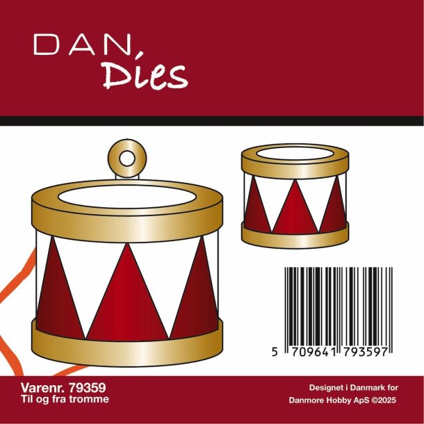 Dies/sk�re stencils, Til-og-Fra trommer - foldet, Dan Dies 79399