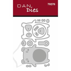 Die/sk�re stencil, Dan Dies 79378; Bamse &amp; bj�rn til pynt, oph�ng, til-og-fra
