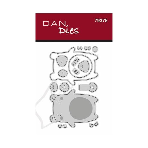 Die/sk�re stencil, Dan Dies 79378; Bamse &amp; bj�rn til pynt, oph�ng, til-og-fra