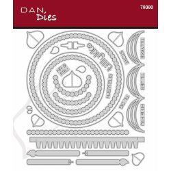 Die/sk�re stencil, Dan Dies 79380; Tilbeh�r til tromme �ske (79361) - Kage / Bryllupskage